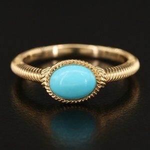 $3250 / NEW / Judith Ripka Turquoise Ring / 18K Gold / Top Luxury